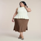Mockneck Peplum Sweater image number null