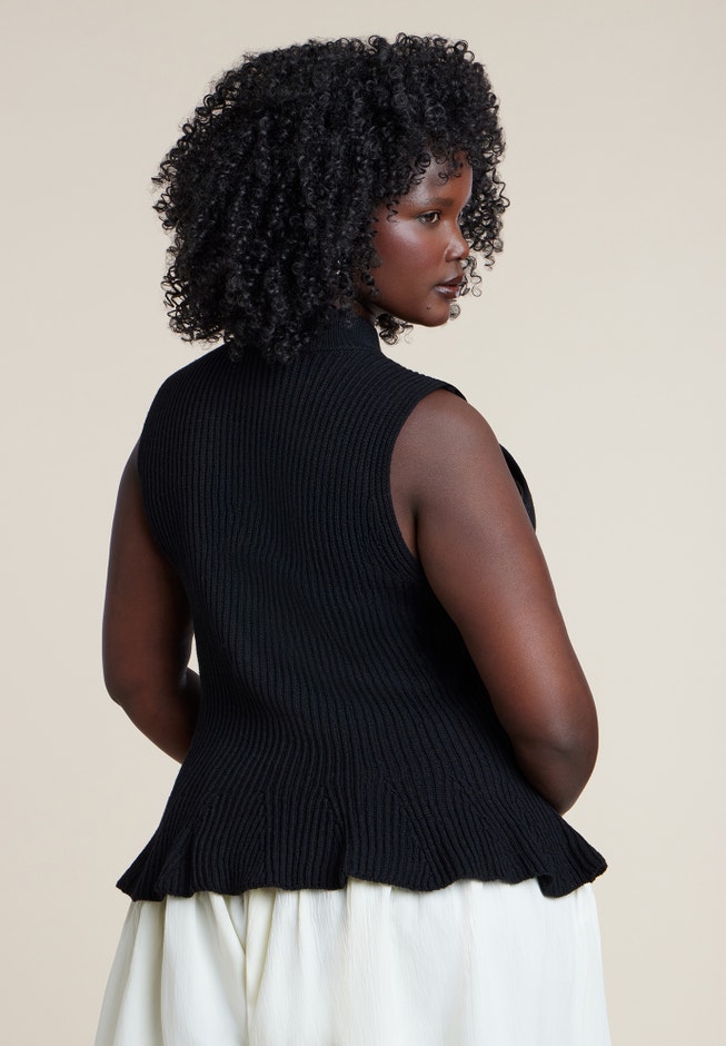 Mockneck Peplum Sweater image number 1