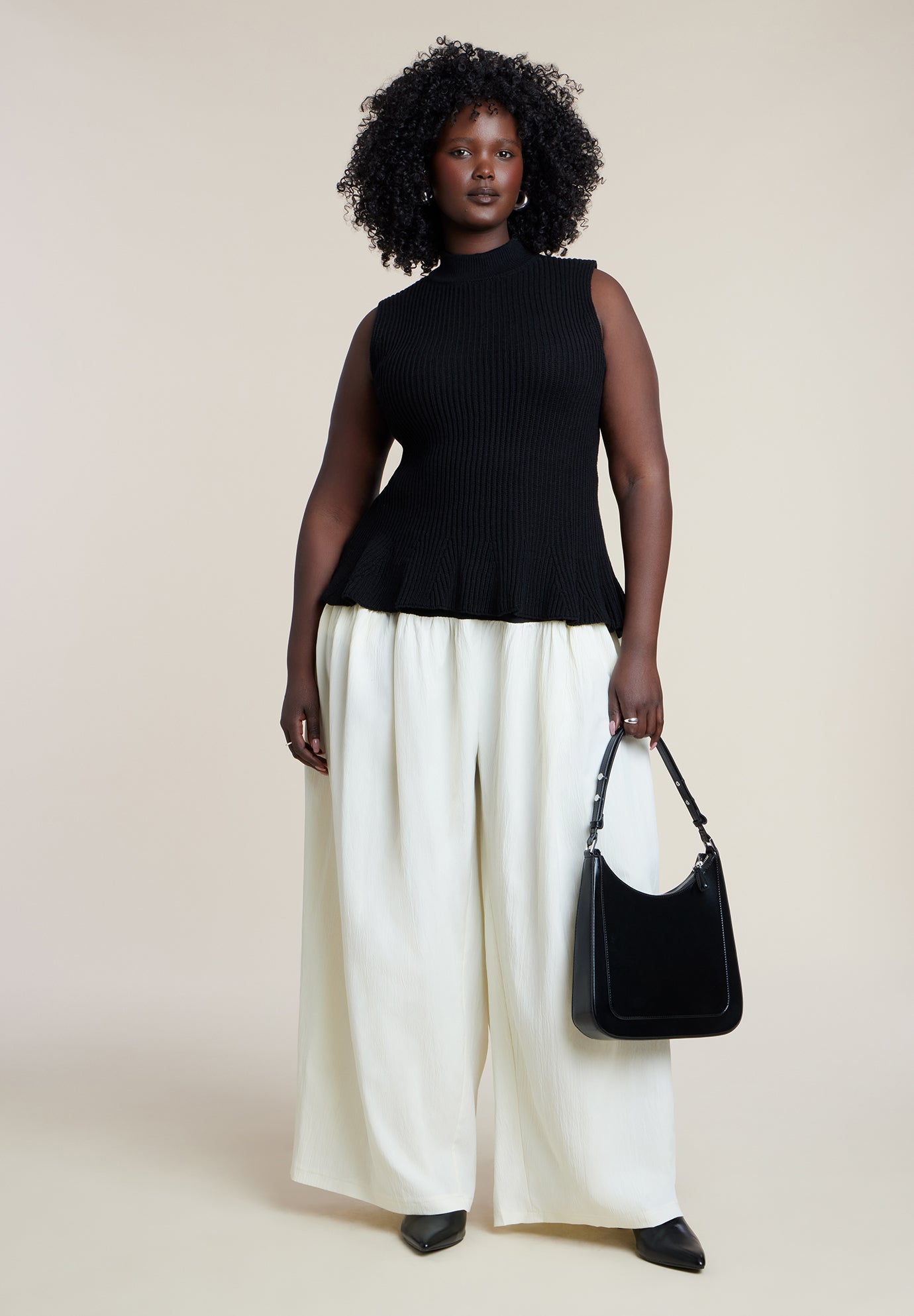 Mockneck Peplum Sweater image number 2