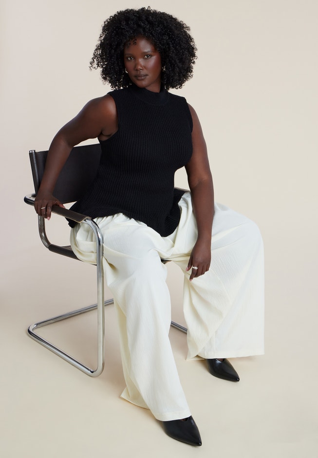 Mockneck Peplum Sweater image number 4