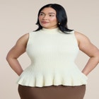 Mockneck Peplum Sweater image number null