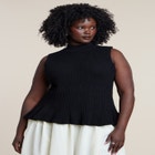 Mockneck Peplum Sweater image number null