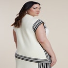 Stripe Detail Sleeveless Mockneck Top image number null