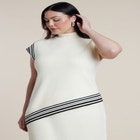 Stripe Detail Sleeveless Mockneck Top image number null