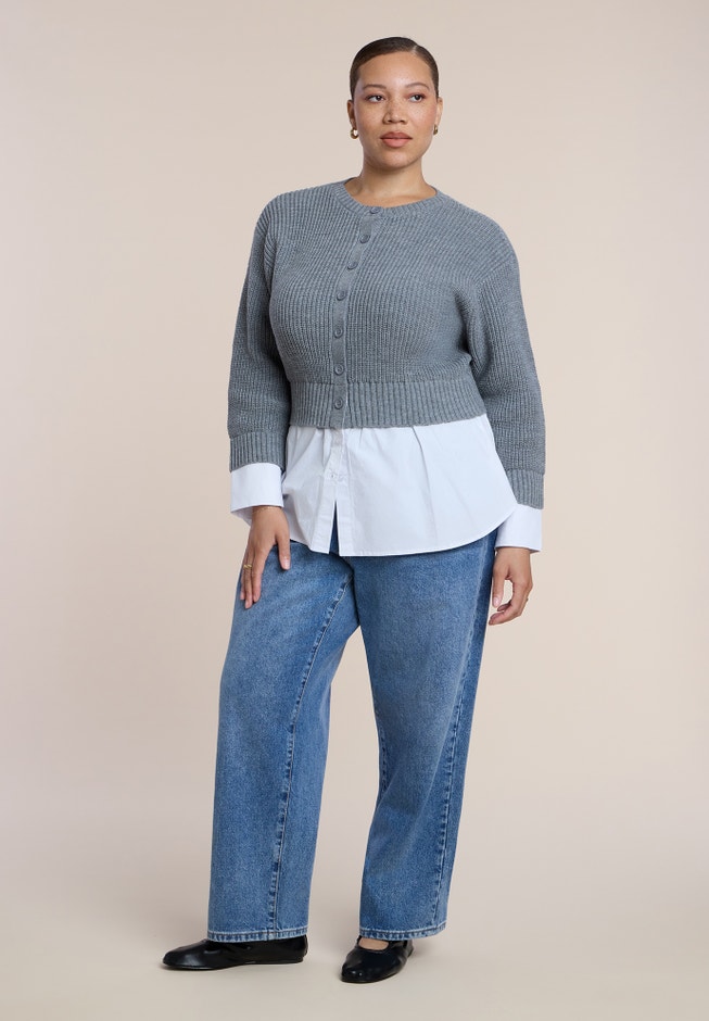 Cardigan Twofer Top image number 2