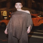 Asym Sheer Shimmer Knit Cape image number null
