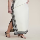 Stripe Detail Sweater Maxi Skirt image number null