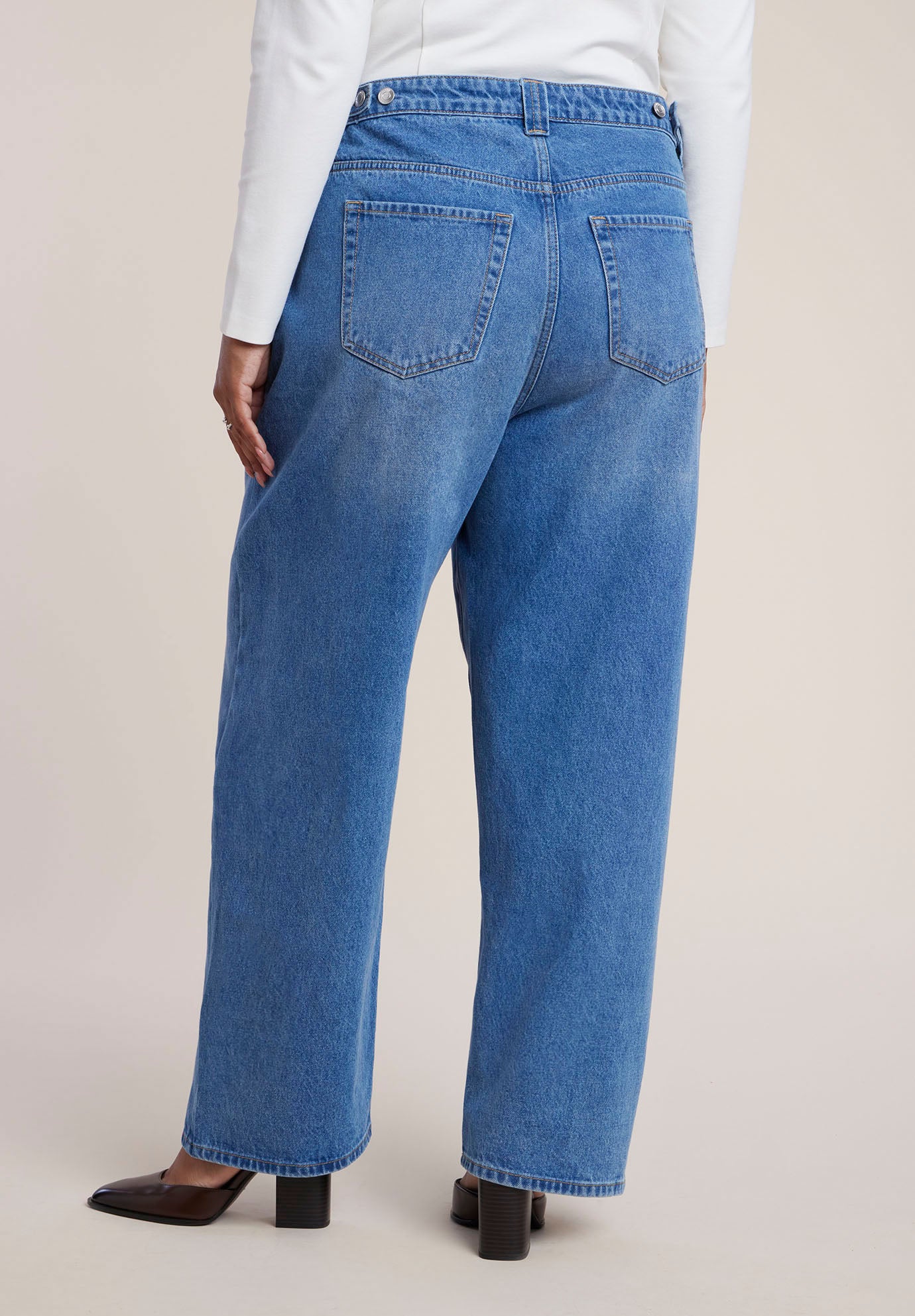 Adjustable Wide-Leg Jeans image number 2
