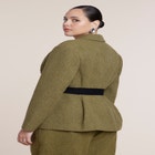 Cinched Elastic Waist Blazer image number 1