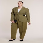 Cinched Elastic Waist Blazer image number 2