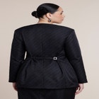 Collarless Strong Shoulder Blazer image number 1
