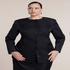 Collarless Strong Shoulder Blazer image number 0