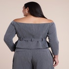 Off The Shoulder Belted Blazer Top image number 1