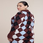 Argyle Intarsia Collared Cardigan image number 1