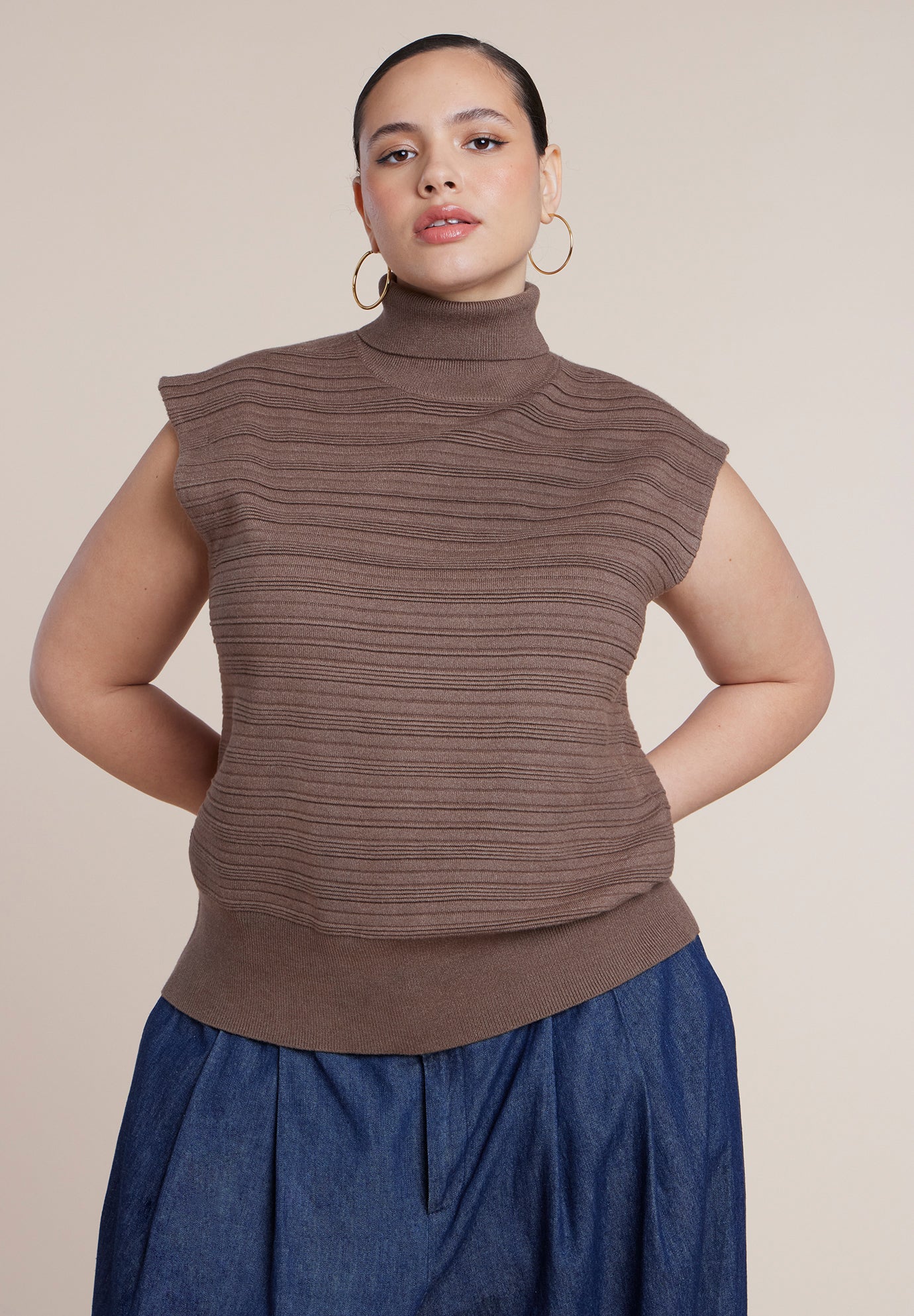 Mockneck Sweater Vest image number 1