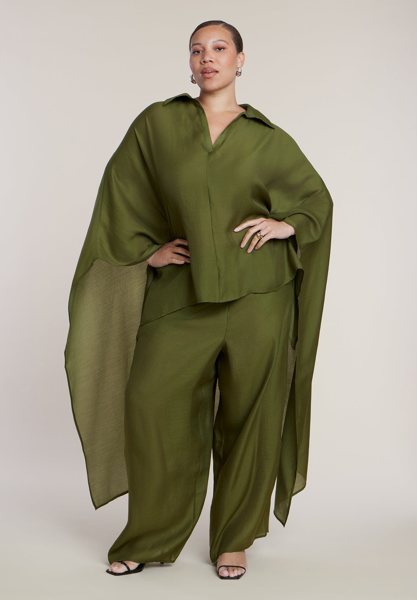 Semi-Sheer Kaftan Top image number 2