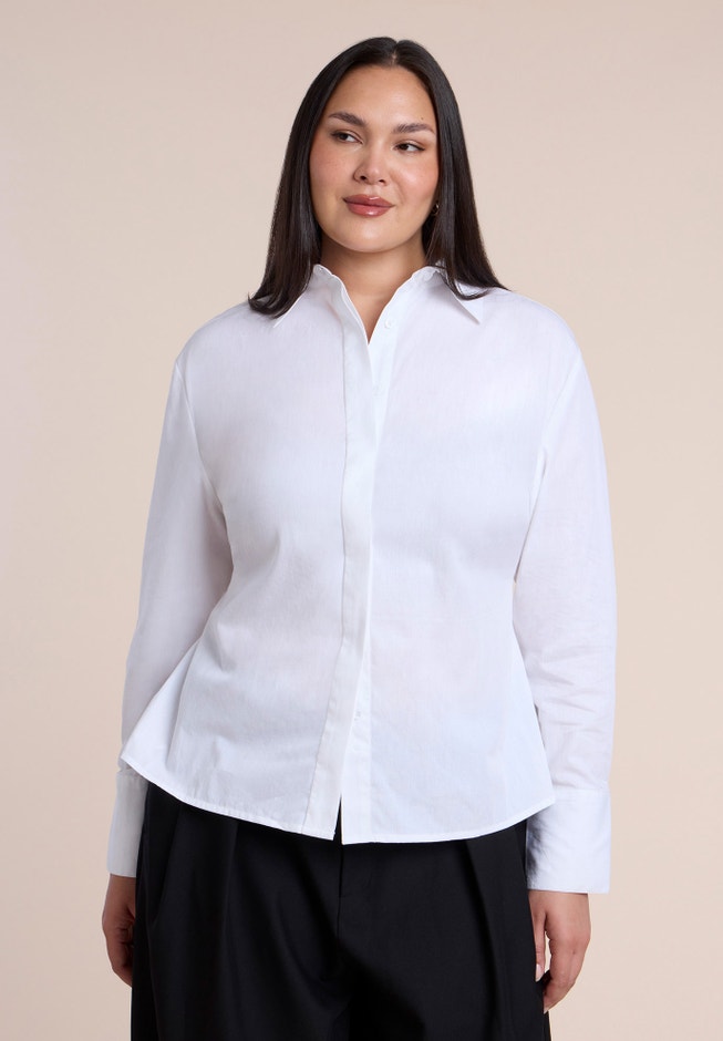 Poplin Lace-Up Button Up Top image number 1