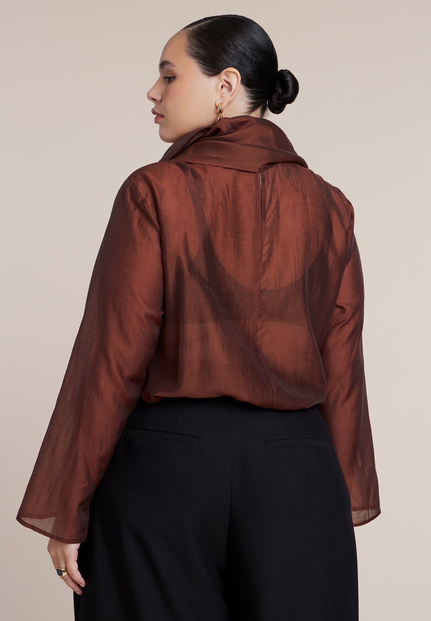 Sheer Scarf Blouse image number 1
