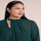 Chiffon Draped Placket Top image number 2