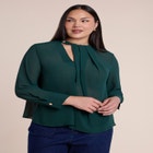 Chiffon Draped Placket Top image number 0