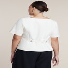 Cinched Waist Short Sleeve Blazer image number null