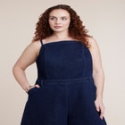 Stretch Denim Culotte Jumpsuit image number null
