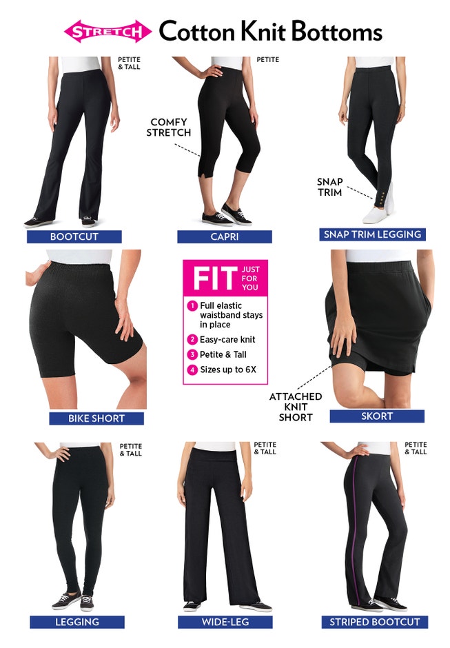 Stretch-Cotton Knit Pull-On Bootcut Leggings image number 3