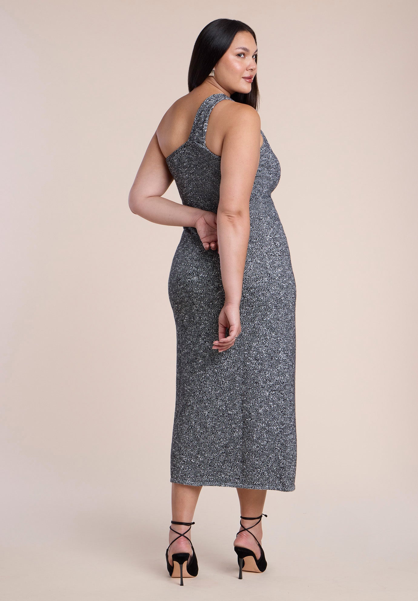 Twisted One-Shoulder Sweater Maxi Dress image number 1