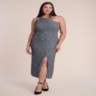 Twisted One-Shoulder Sweater Maxi Dress image number 0