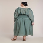 Dramatic Sleeve Smocked Midi Dress image number 2