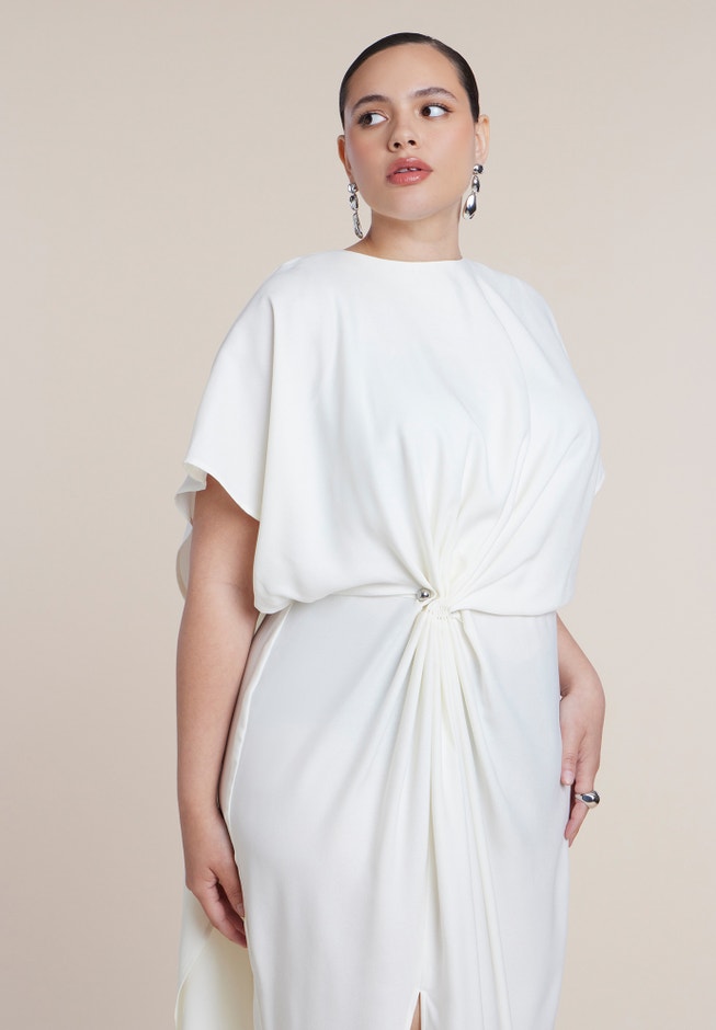 Draped Cape High-Low Maxi Dress image number 3