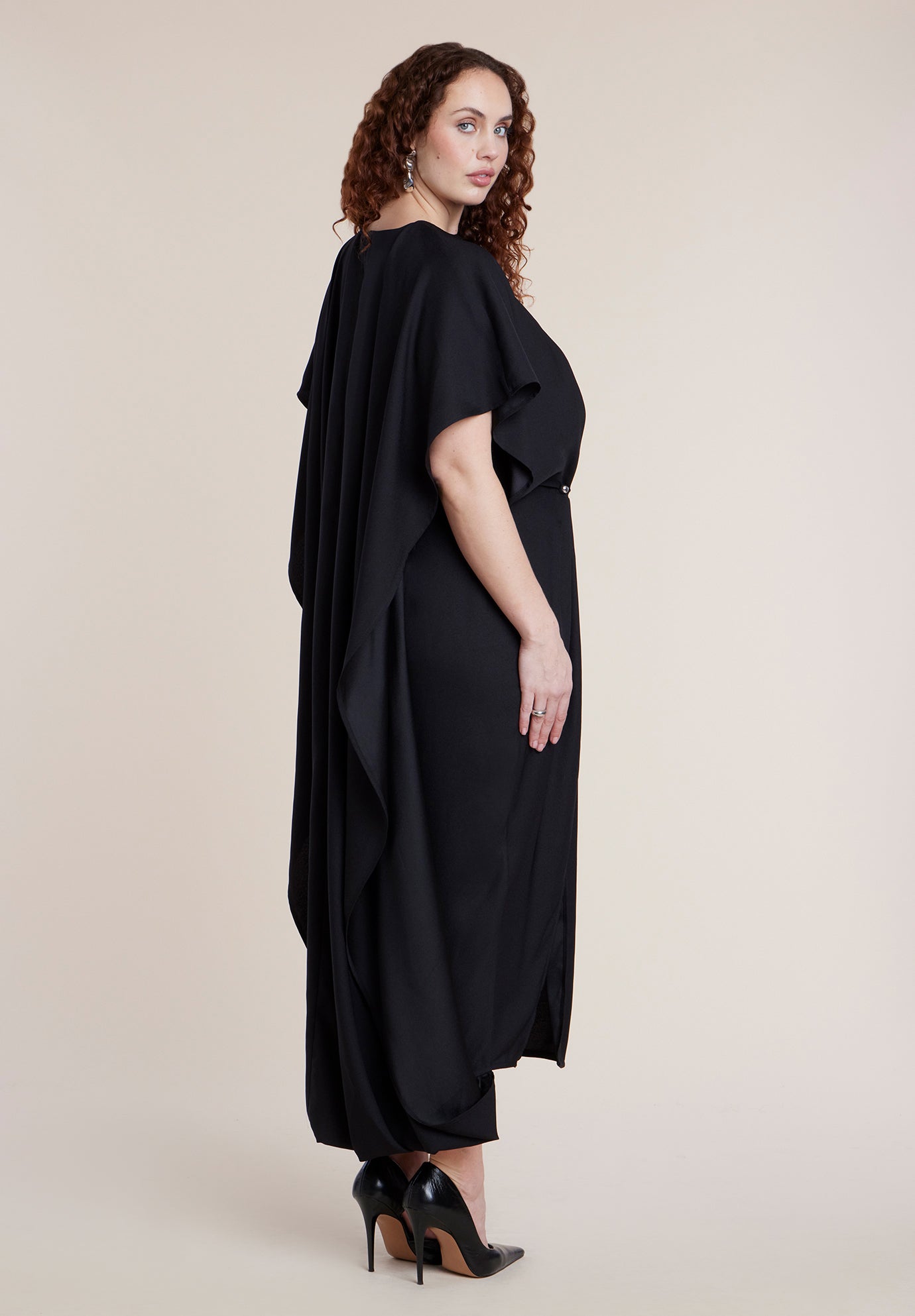 Draped Cape High-Low Maxi Dress image number 1