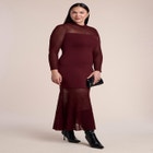 Sheer Panel Sweater Maxi Dress image number 1