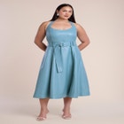 Faux Leather Halter Midi Dress image number 0