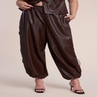 Zipper Detail Faux Leather Jogger image number 1