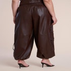 Zipper Detail Faux Leather Jogger image number 3