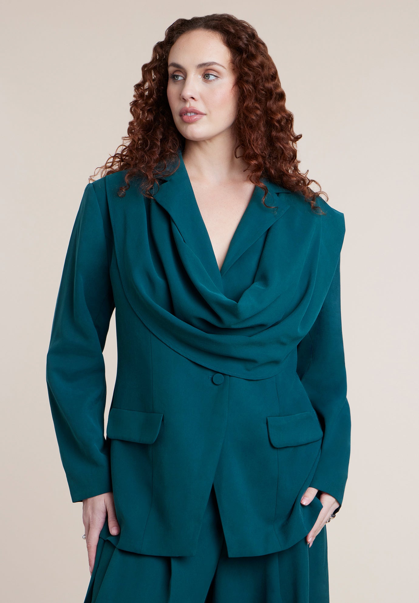 Draped Scarf Blazer image number 1