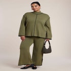 Tipping Detail Side Slit Sweater Pant image number 0