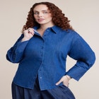 Tie-Back Chambray Button Up Top image number 1