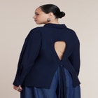 Oversized Button Up Top With Cut-Out image number 2