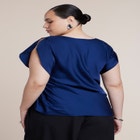 Flutter Sleeve Draped Satin Top image number 1
