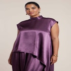 Satin Asymmetric Duster Top image number 0