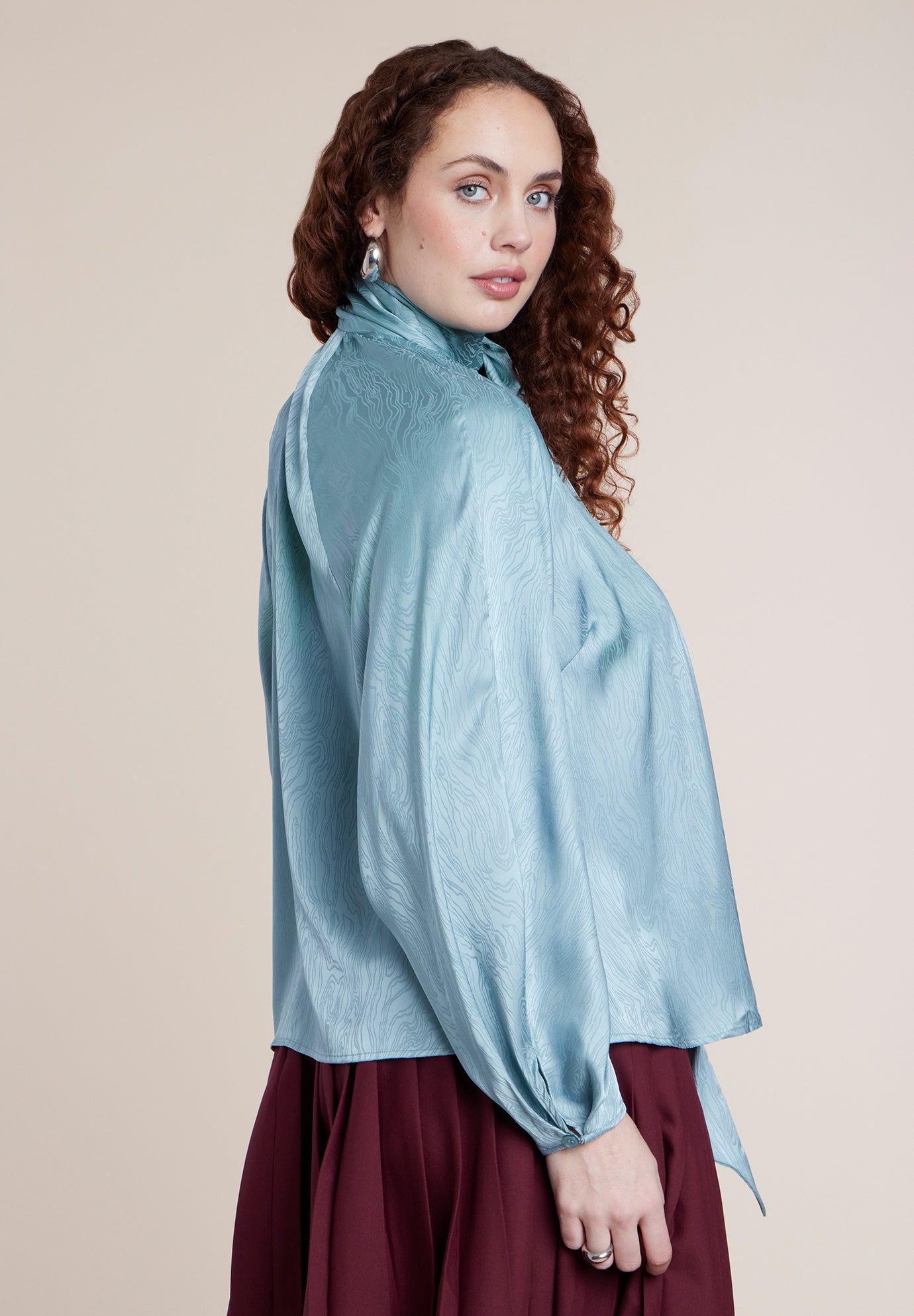 Jacquard Scarf Blouse image number 2