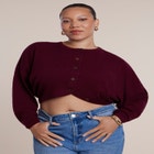Extended Placket Cropped Cardigan image number 0