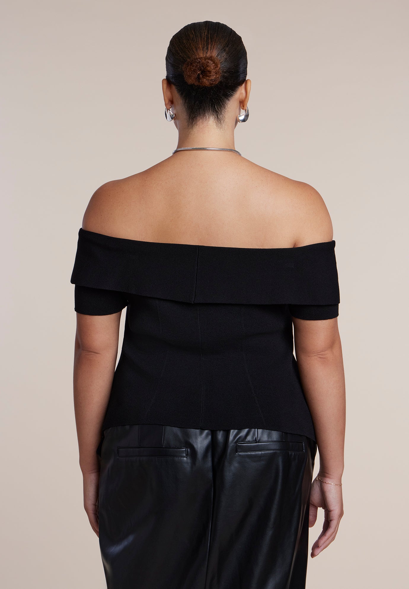 Off The Shoulder Short-Sleeve Sweater image number 1