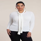 Fitted Sweater With Neck Tie image number 0