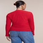 Button-Detail Square Neck Knit Top image number 2
