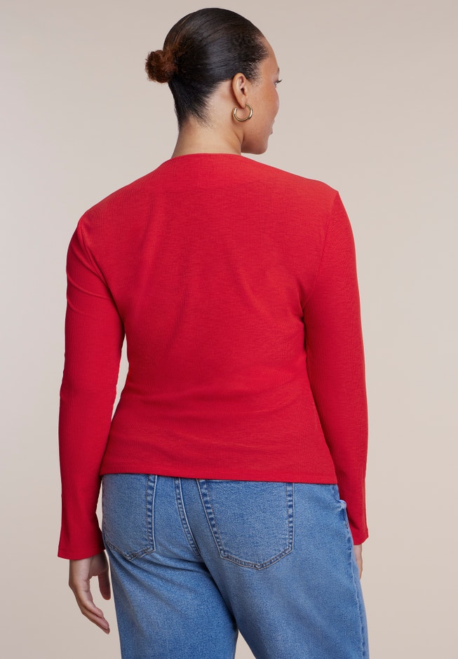 Button-Detail Square Neck Knit Top image number 2