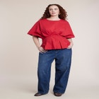 Pleated Cinched Waist Top image number 2
