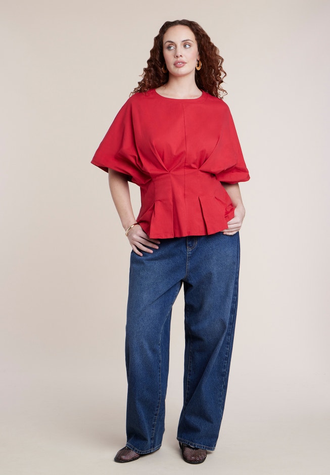 Pleated Cinched Waist Top image number 2